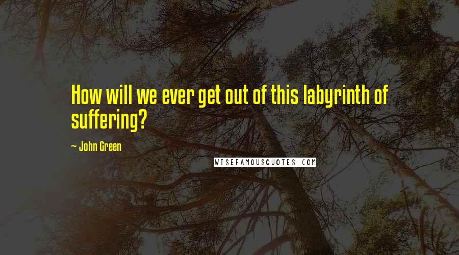 John Green Quotes: How will we ever get out of this labyrinth of suffering?