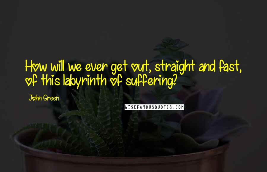 John Green Quotes: How will we ever get out, straight and fast, of this labyrinth of suffering?