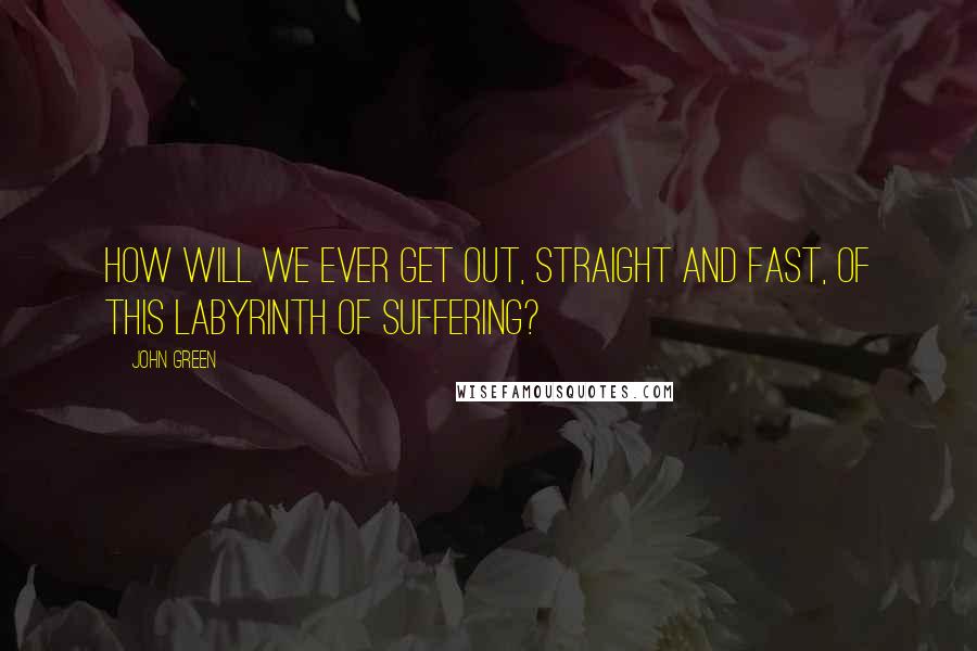 John Green Quotes: How will we ever get out, straight and fast, of this labyrinth of suffering?