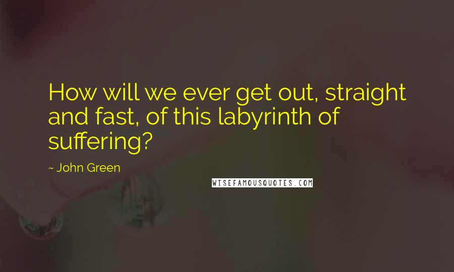 John Green Quotes: How will we ever get out, straight and fast, of this labyrinth of suffering?