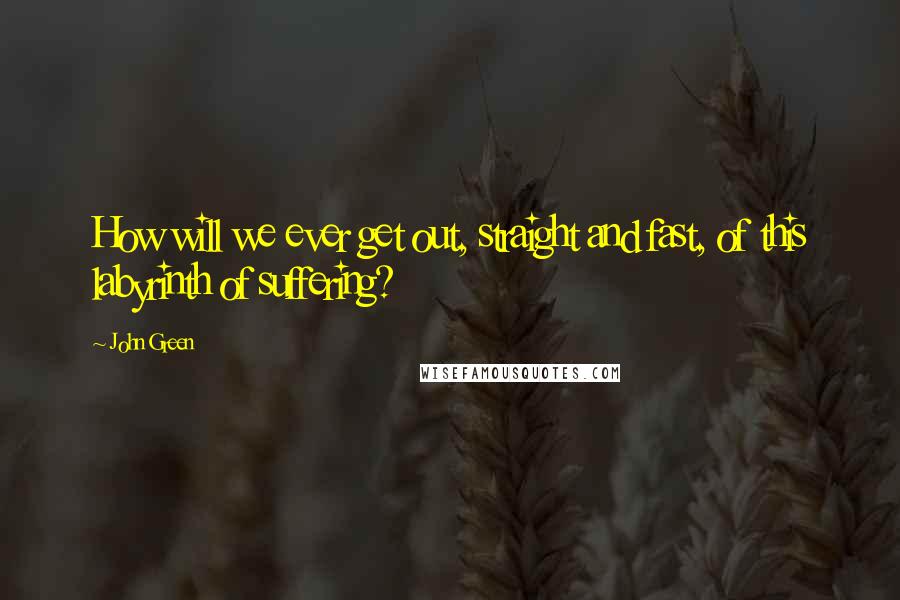 John Green Quotes: How will we ever get out, straight and fast, of this labyrinth of suffering?