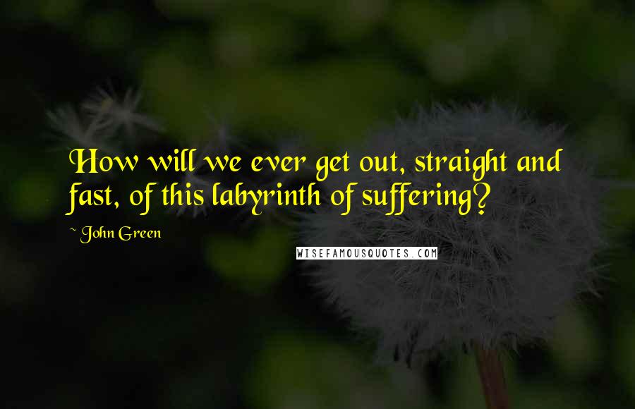 John Green Quotes: How will we ever get out, straight and fast, of this labyrinth of suffering?