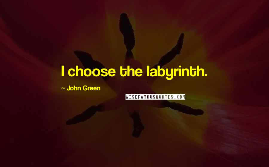 John Green Quotes: I choose the labyrinth.