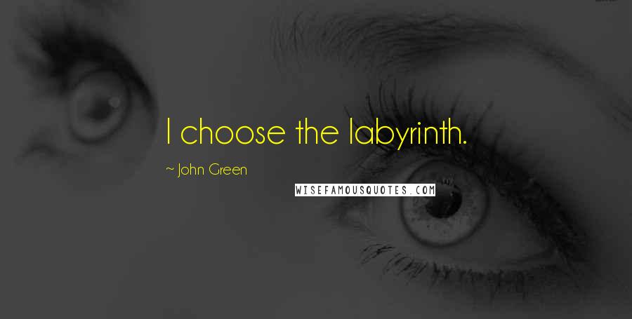 John Green Quotes: I choose the labyrinth.