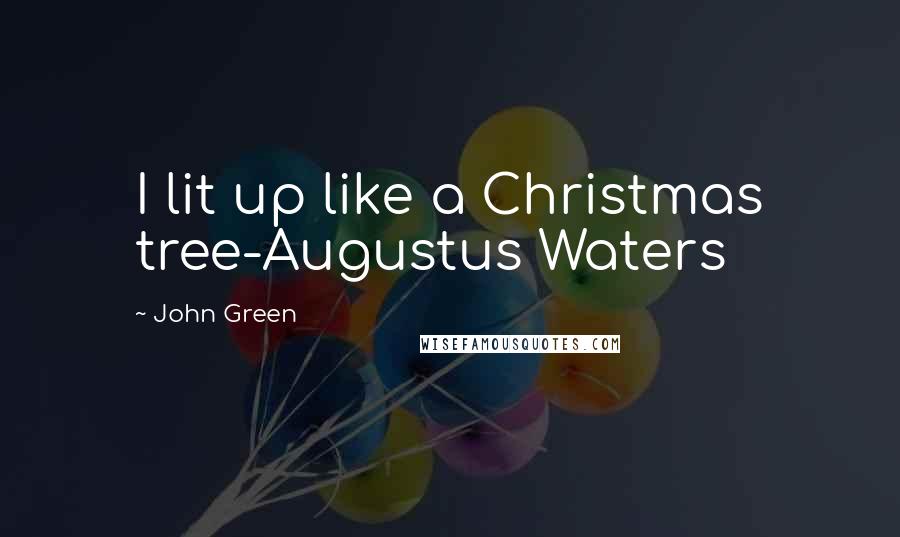 John Green Quotes: I lit up like a Christmas tree-Augustus Waters