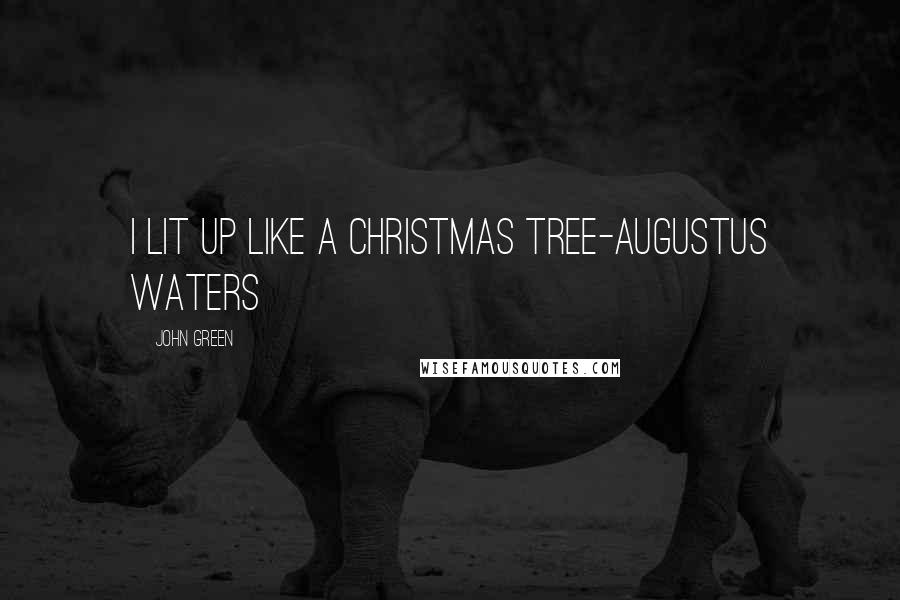 John Green Quotes: I lit up like a Christmas tree-Augustus Waters
