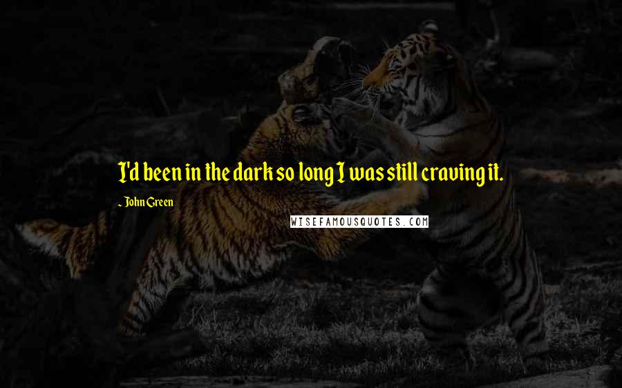 John Green Quotes: I'd been in the dark so long I was still craving it.