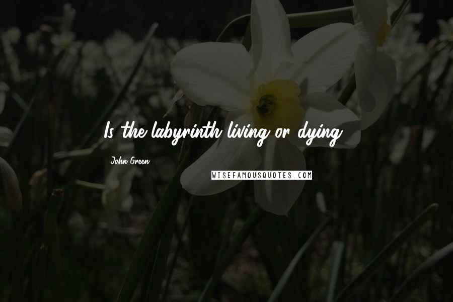 John Green Quotes: Is the labyrinth living or dying?