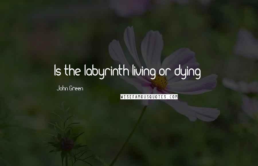John Green Quotes: Is the labyrinth living or dying?
