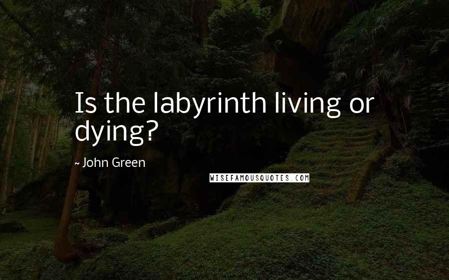 John Green Quotes: Is the labyrinth living or dying?