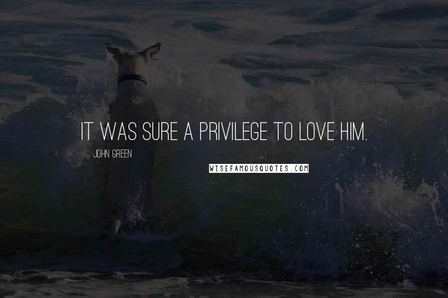 John Green Quotes: It was sure a privilege to love him.