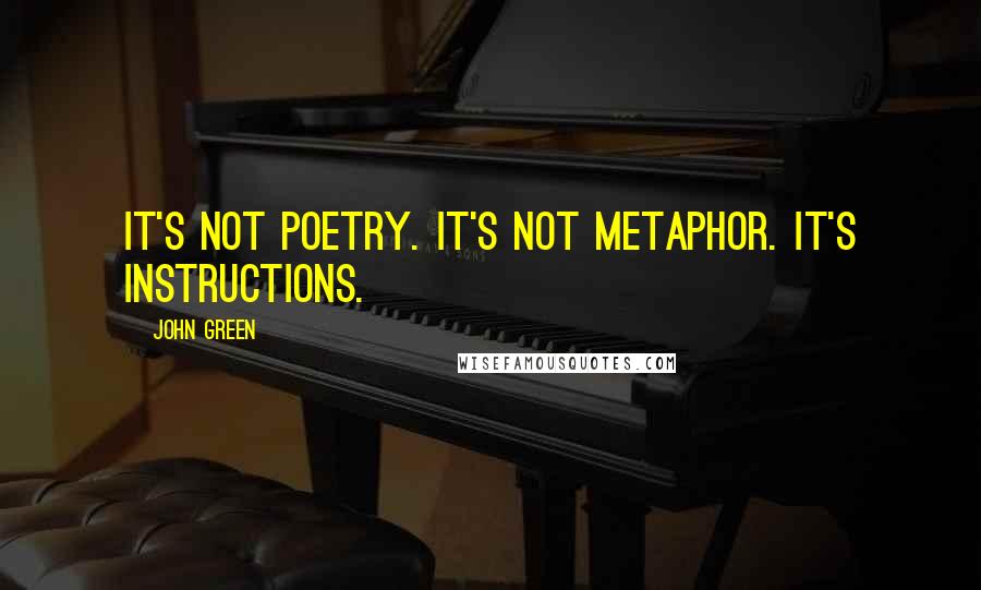 John Green Quotes: It's not poetry. It's not metaphor. It's instructions.