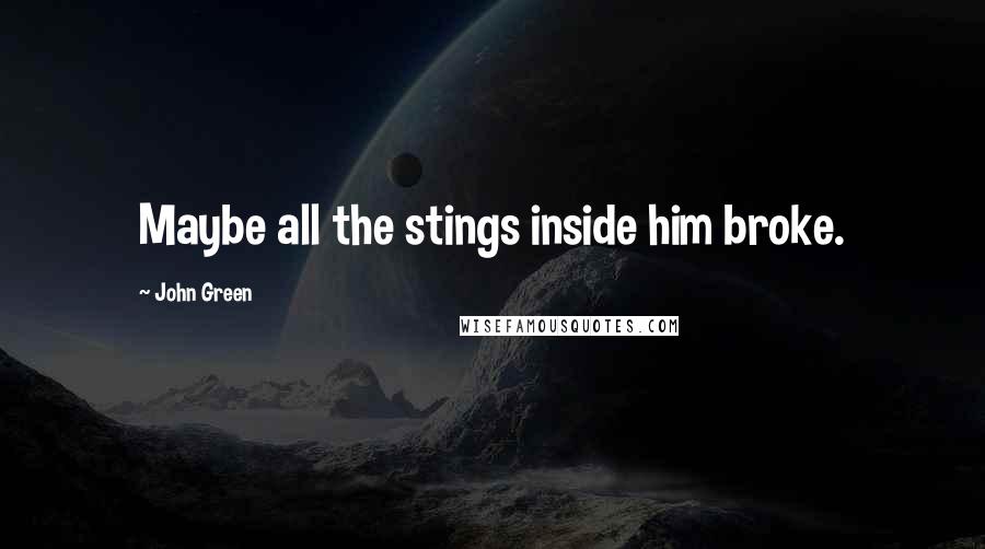 John Green Quotes: Maybe all the stings inside him broke.