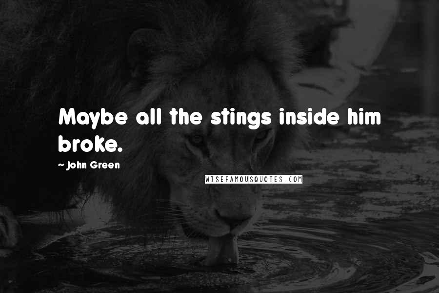 John Green Quotes: Maybe all the stings inside him broke.