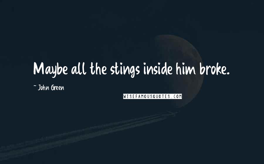 John Green Quotes: Maybe all the stings inside him broke.