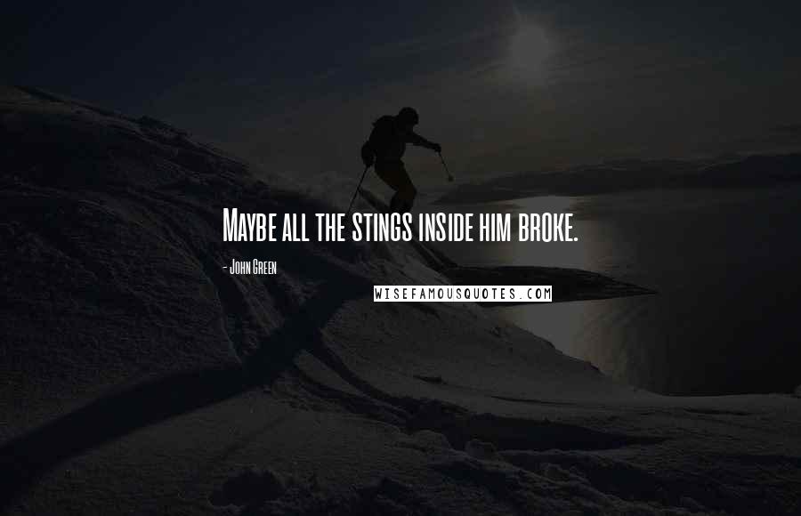 John Green Quotes: Maybe all the stings inside him broke.