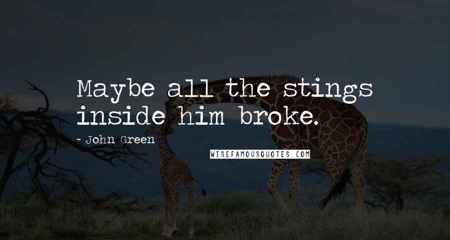 John Green Quotes: Maybe all the stings inside him broke.