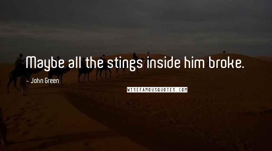 John Green Quotes: Maybe all the stings inside him broke.