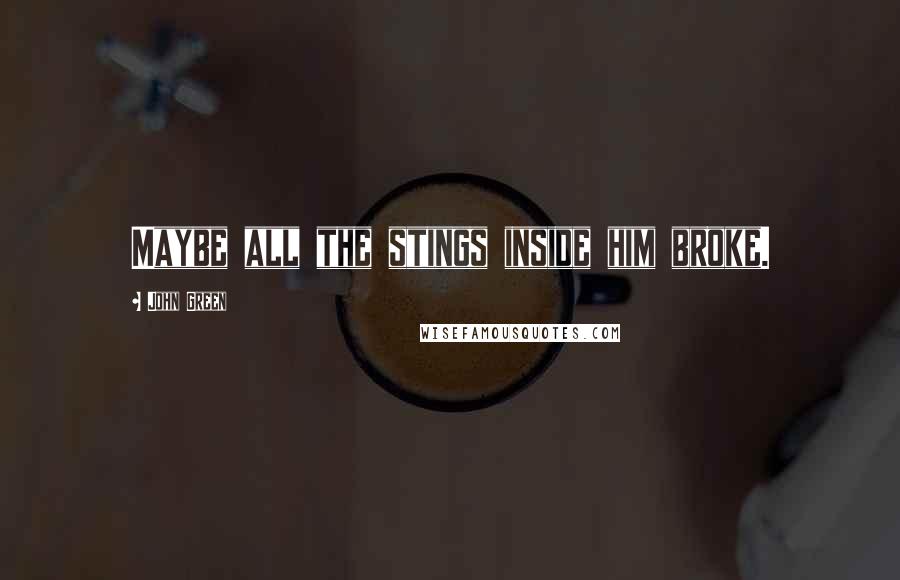 John Green Quotes: Maybe all the stings inside him broke.