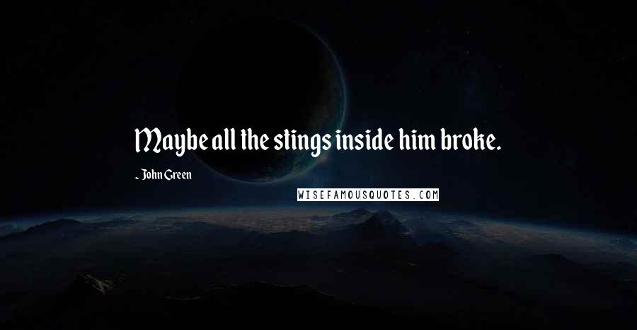 John Green Quotes: Maybe all the stings inside him broke.