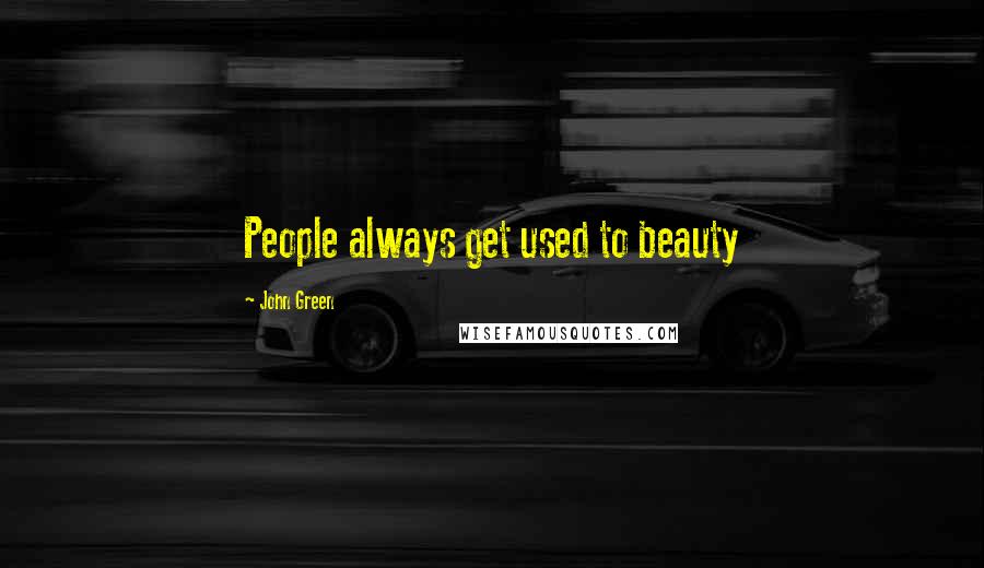 John Green Quotes: People always get used to beauty
