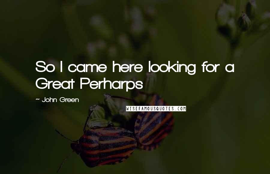 John Green Quotes: So I came here looking for a Great Perharps