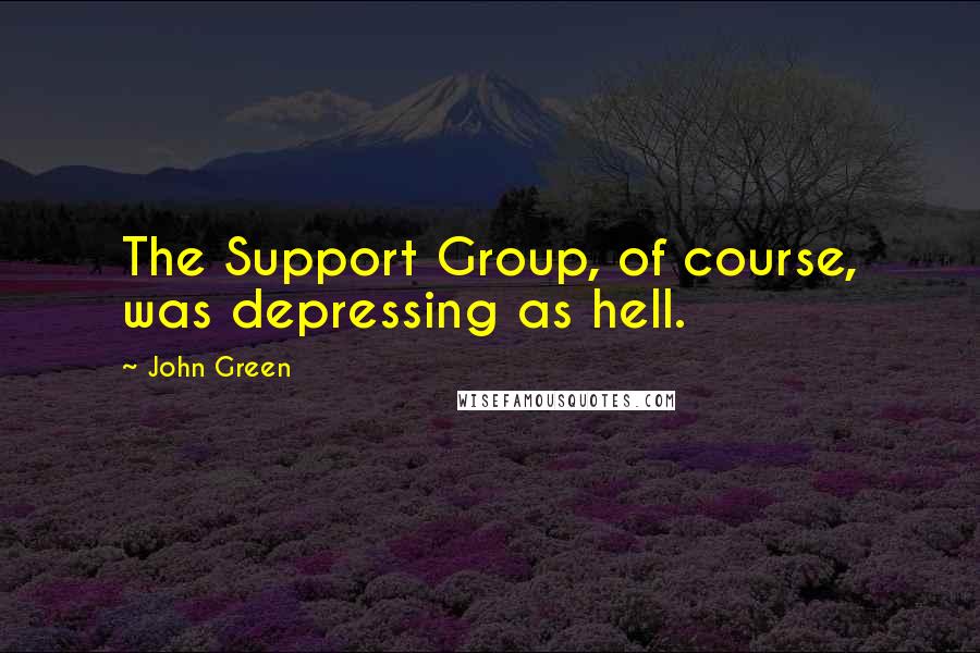 John Green Quotes: The Support Group, of course, was depressing as hell.