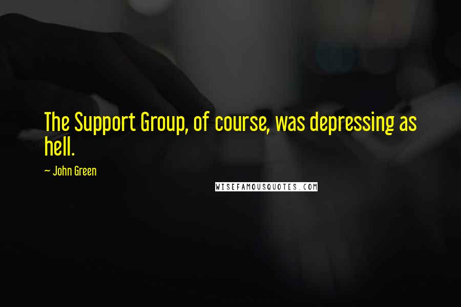 John Green Quotes: The Support Group, of course, was depressing as hell.