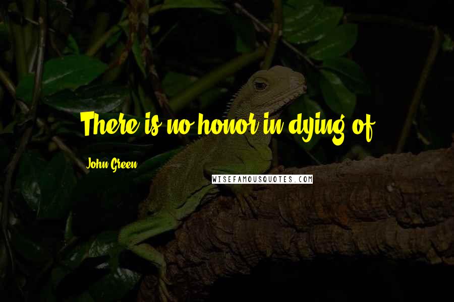 John Green Quotes: There is no honor in dying of