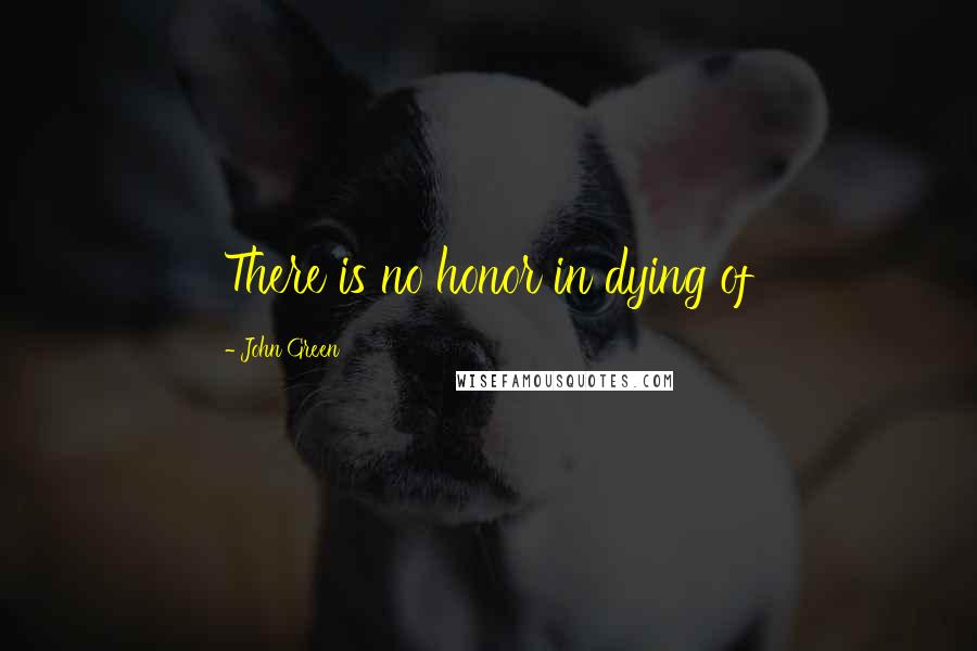 John Green Quotes: There is no honor in dying of