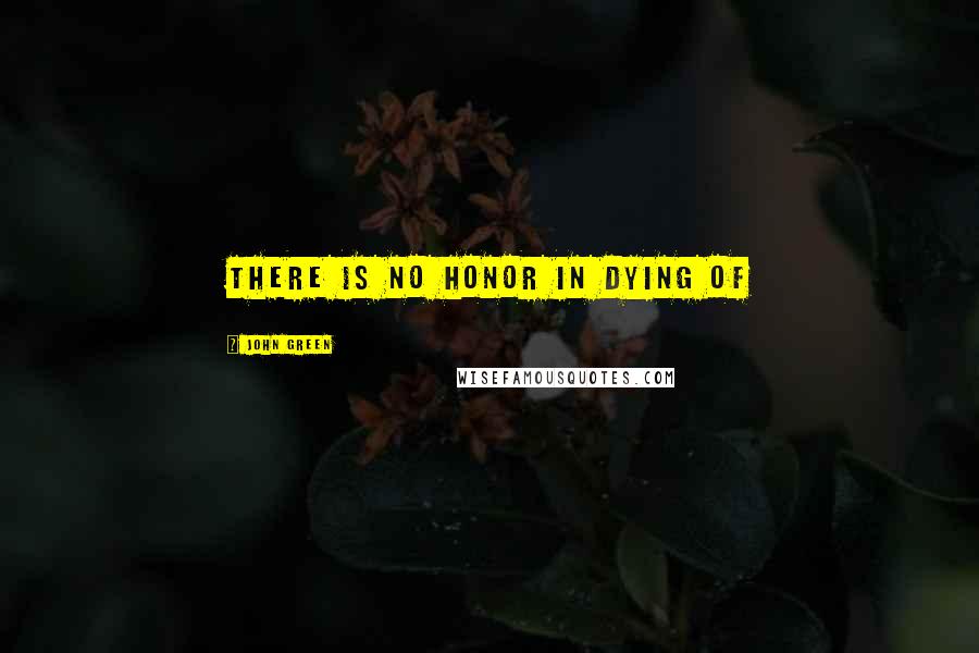 John Green Quotes: There is no honor in dying of