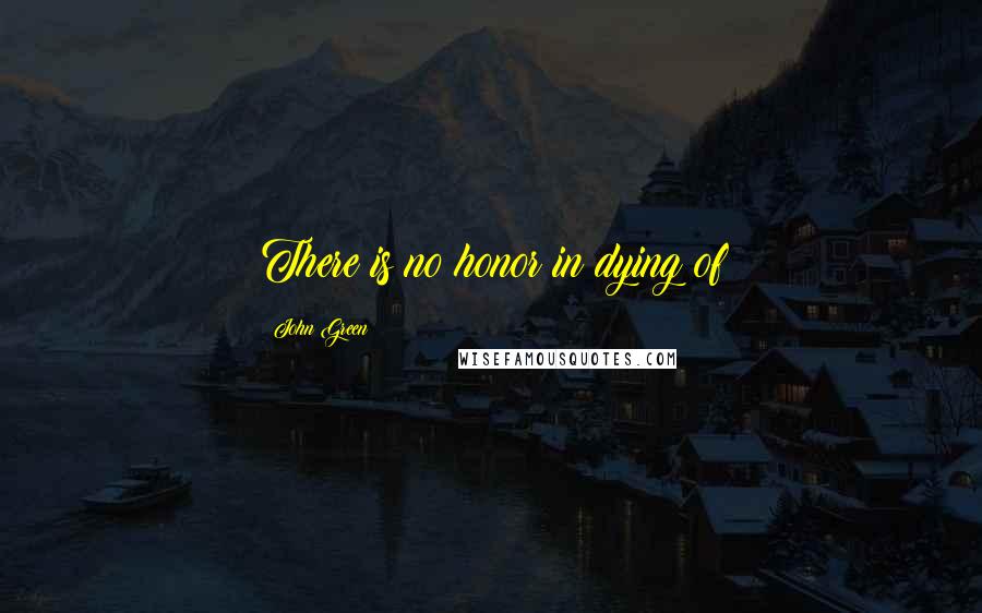 John Green Quotes: There is no honor in dying of