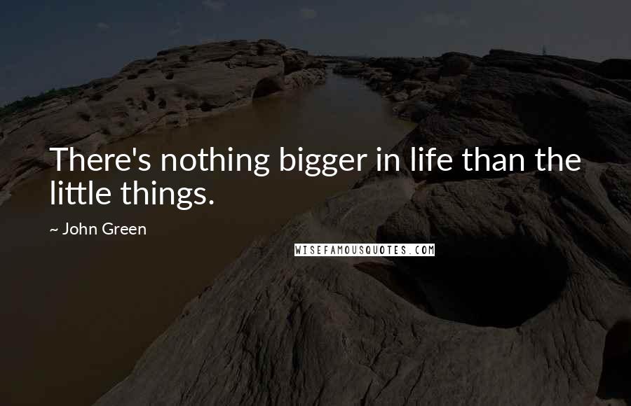 John Green Quotes: There's nothing bigger in life than the little things.