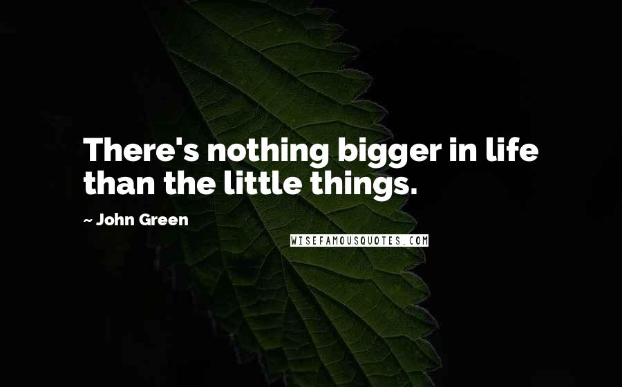John Green Quotes: There's nothing bigger in life than the little things.