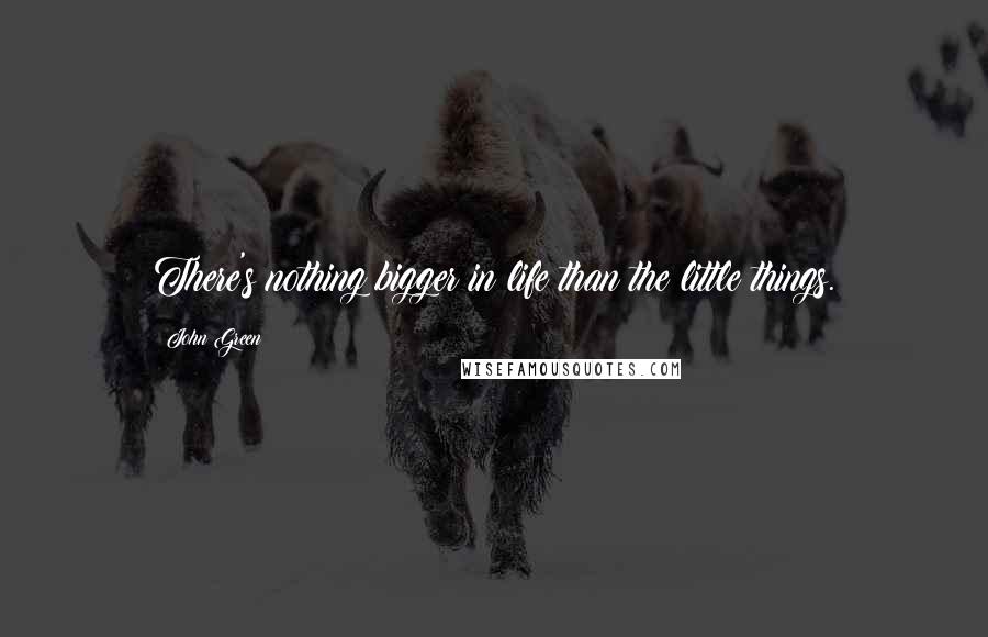 John Green Quotes: There's nothing bigger in life than the little things.
