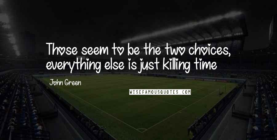 John Green Quotes: Those seem to be the two choices, everything else is just killing time