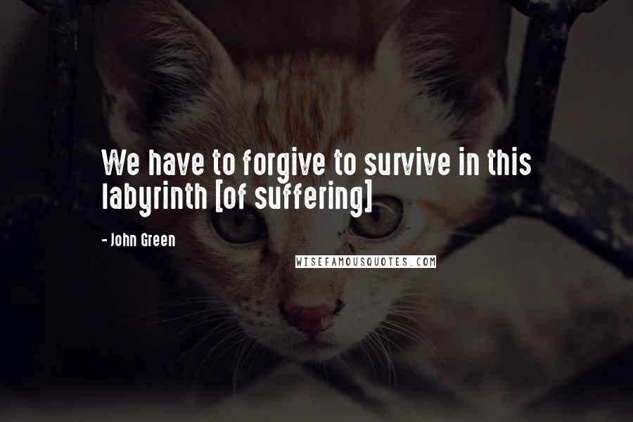 John Green Quotes: We have to forgive to survive in this labyrinth [of suffering]