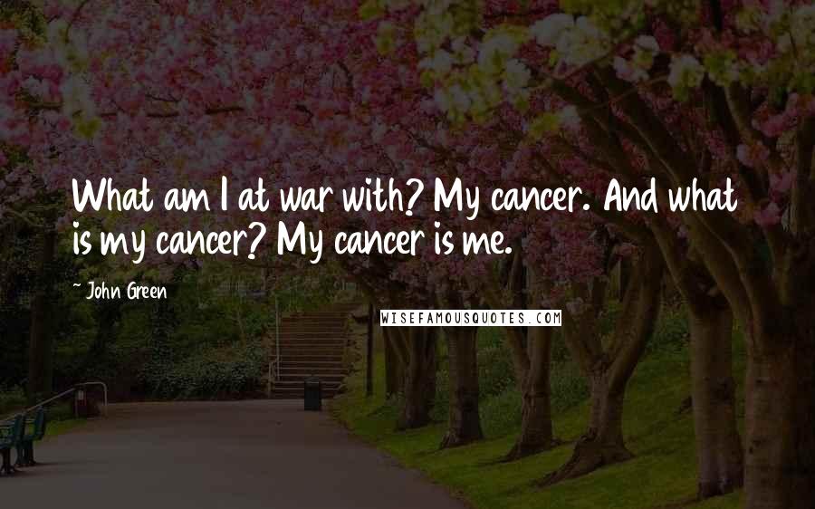 John Green Quotes: What am I at war with? My cancer. And what is my cancer? My cancer is me.