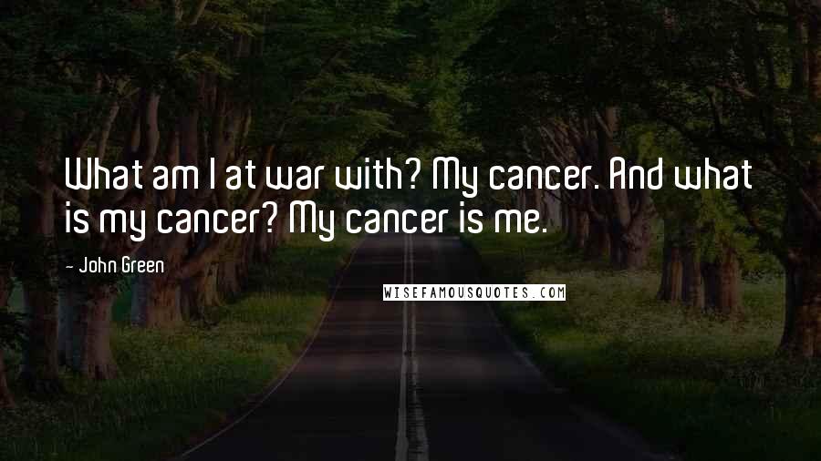 John Green Quotes: What am I at war with? My cancer. And what is my cancer? My cancer is me.
