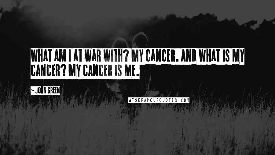 John Green Quotes: What am I at war with? My cancer. And what is my cancer? My cancer is me.