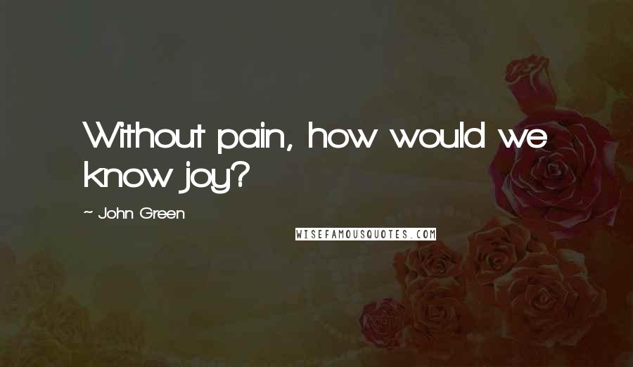 John Green Quotes: Without pain, how would we know joy?