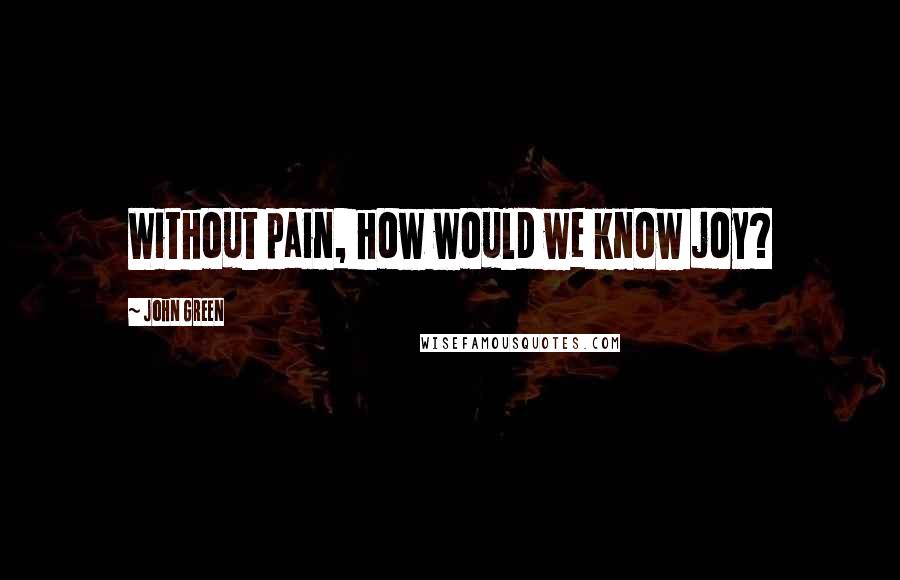 John Green Quotes: Without pain, how would we know joy?