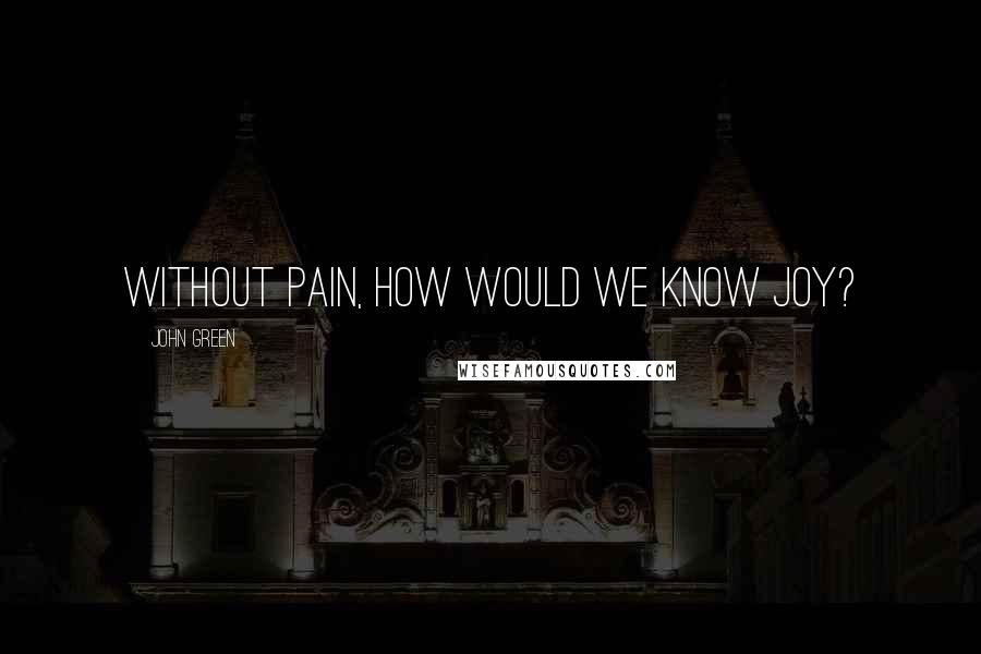 John Green Quotes: Without pain, how would we know joy?
