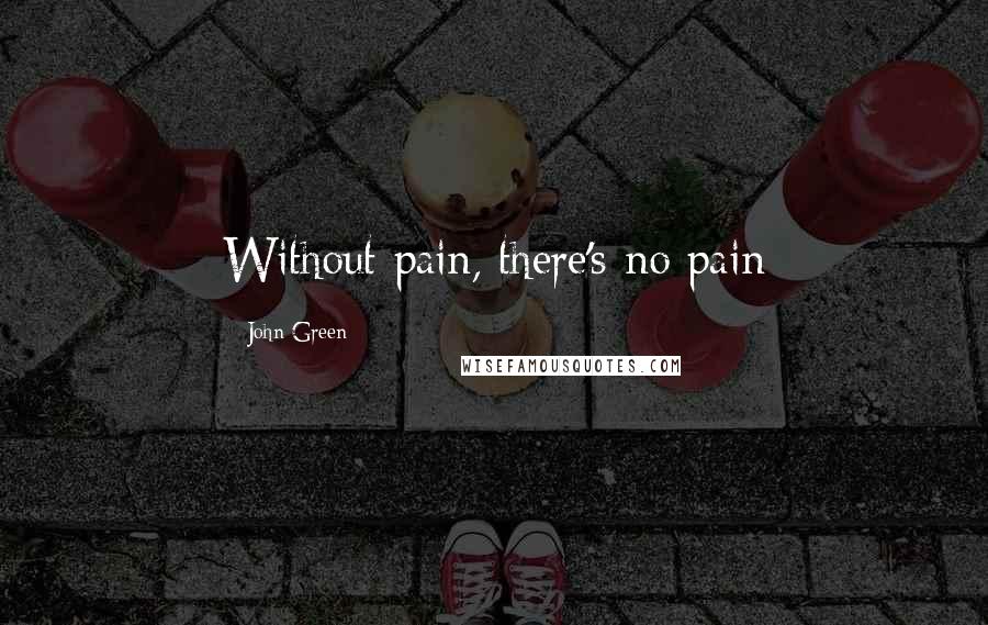 John Green Quotes: Without pain, there's no pain