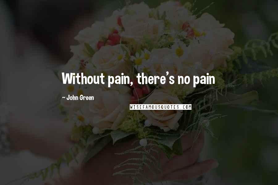 John Green Quotes: Without pain, there's no pain
