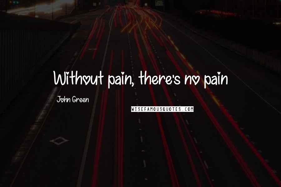 John Green Quotes: Without pain, there's no pain