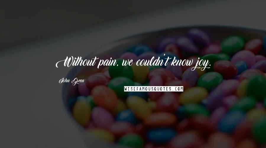 John Green Quotes: Without pain, we couldn't know joy.