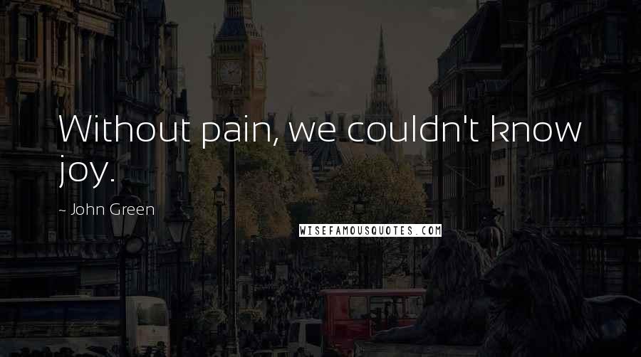 John Green Quotes: Without pain, we couldn't know joy.