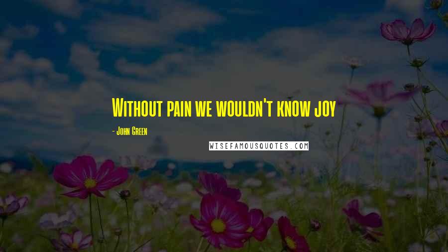 John Green Quotes: Without pain we wouldn't know joy