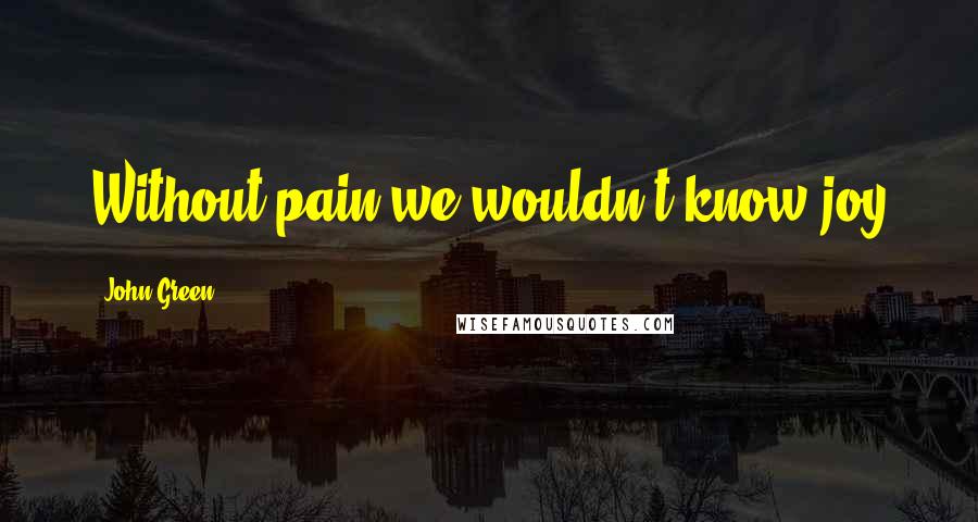 John Green Quotes: Without pain we wouldn't know joy